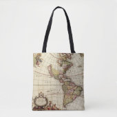 アンティーク南北アメリカの地図バイヨハネス・デ・ラム トートバッグ (正面)