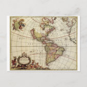 アンティーク南北アメリカの地図バイヨハネス・デ・ラム ポストカード (正面)