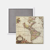 アンティーク南北アメリカの地図バイヨハネス・デ・ラム マグネット (正面/裏面)