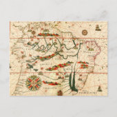 アンティーク南米の地図 ポストカード (正面)