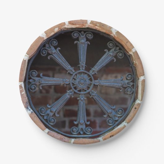 アンティーク南部鍛錬鉄窓ガード ペーパープレート (正面)