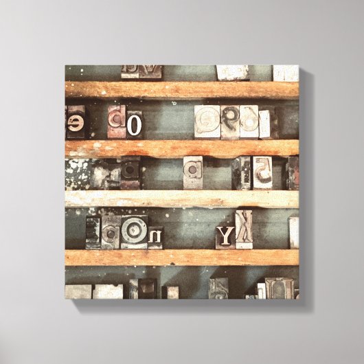 アンティーク印刷ブロックスタンプ キャンバスプリント (正面)