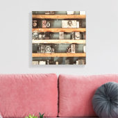 アンティーク印刷ブロックスタンプ キャンバスプリント (インサイチュ (リビング))