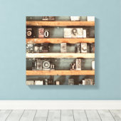 アンティーク印刷ブロックスタンプ キャンバスプリント (インサイチュ (ウッドフロア))