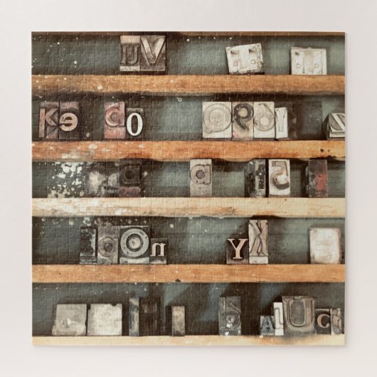 アンティーク印刷ブロックスタンプ ジグソーパズル (縦)