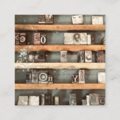 アンティーク印刷ブロックスタンプ スクエア名刺 (正面)