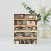 アンティーク印刷ブロックスタンプ ポストカード (スタンド正面)