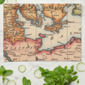 アンティーク古いインスパイア地図(10) キッチンタオル (折り畳み)