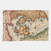 アンティーク古いインスパイア地図(10) キッチンタオル (横)