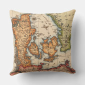 アンティーク古いインスパイア地図(10) クッション (裏面)
