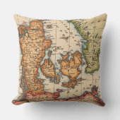 アンティーク古いインスパイア地図(10) クッション (正面)