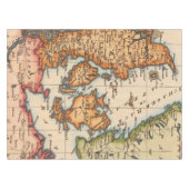 アンティーク古いインスパイア地図(10) テーブルクロス (正面(横))