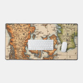 アンティーク古いインスパイア地図(10) デスクマット (キーボード&マウス)