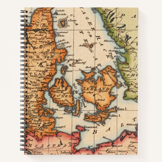 アンティーク古いインスパイア地図(10) ノートブック (正面)