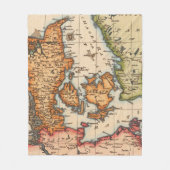 アンティーク古いインスパイア地図(10) フリースブランケット (正面)