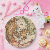 アンティーク古いインスパイア地図(10) ペーパープレート (パーティー)