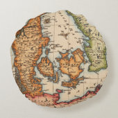 アンティーク古いインスパイア地図(10) ラウンドクッション (裏面)