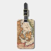 アンティーク古いインスパイア地図(10) ラゲッジタグ (正面縦)