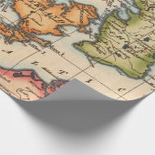 アンティーク古いインスパイア地図(10) ラッピングペーパー (角)
