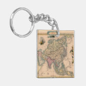 アンティーク古いインスパイア地図(11) キーホルダー (正面左)