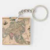 アンティーク古いインスパイア地図(11) キーホルダー (裏面)