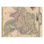 アンティーク古いインスパイア地図(11) テーブルクロス (正面(横))