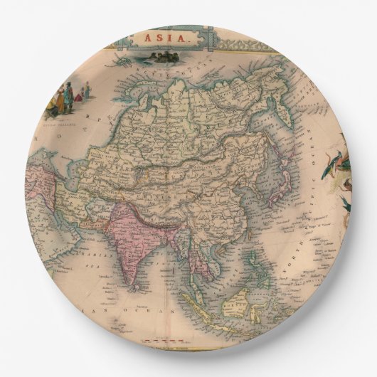 アンティーク古いインスパイア地図(11) ペーパープレート (正面)