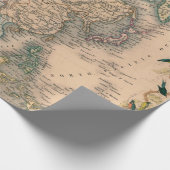 アンティーク古いインスパイア地図(11) ラッピングペーパー (角)