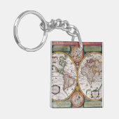 アンティーク古いインスパイア地図(12) キーホルダー (正面左)
