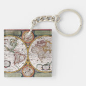 アンティーク古いインスパイア地図(12) キーホルダー (裏面)