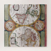 アンティーク古いインスパイア地図(12) ジグソーパズル (横)