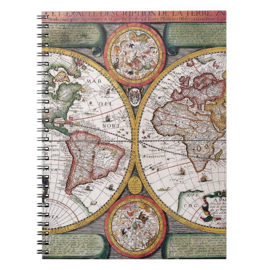アンティーク古いインスパイア地図(12) ノートブック (正面)