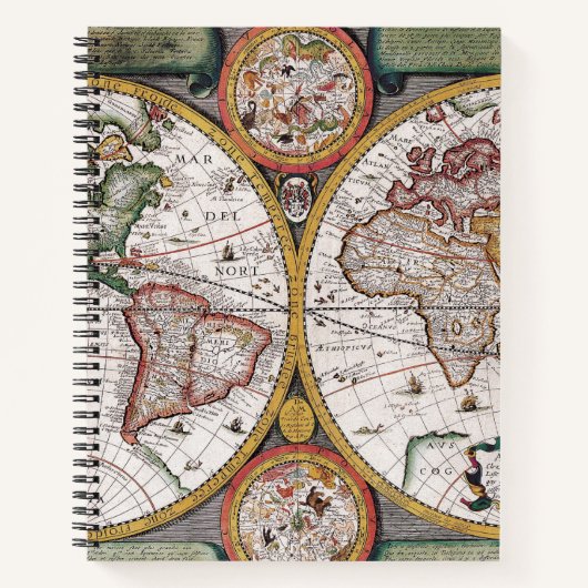 アンティーク古いインスパイア地図(12) ノートブック (正面)