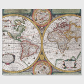 アンティーク古いインスパイア地図(12) ラッピングペーパー (フラット)