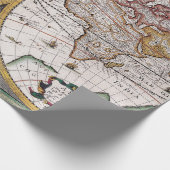 アンティーク古いインスパイア地図(12) ラッピングペーパー (角)