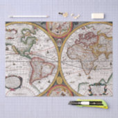 アンティーク古いインスパイア地図(12) 薄葉紙 (クラフト)