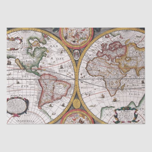 アンティーク古いインスパイア地図(12) 薄葉紙 (正面)