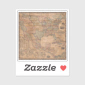 アンティーク古いインスパイア地図(13) シール (シート)