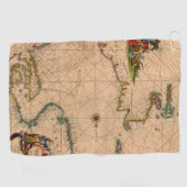 アンティーク古いインスパイア地図(1) ゴルフタオル (横)