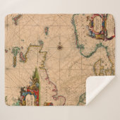 アンティーク古いインスパイア地図(1) シェルパブランケット (正面(横))