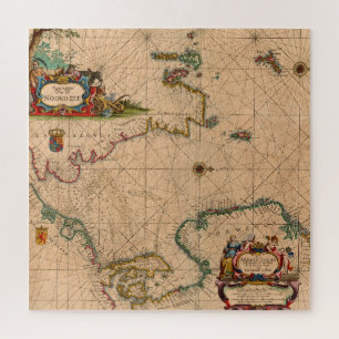 アンティーク古いインスパイア地図(1) ジグソーパズル