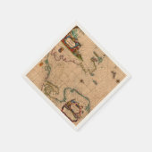 アンティーク古いインスパイア地図(1) スタンダードカクテルナプキン (角)