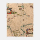 アンティーク古いインスパイア地図(1) フリースブランケット (正面)