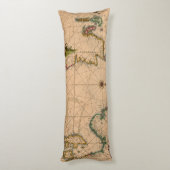 アンティーク古いインスパイア地図(1) ボディピロー (裏面 (縦))