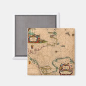 アンティーク古いインスパイア地図(1) マグネット (正面/裏面)