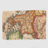 アンティーク古いインスパイア地図(2) ゴルフタオル (横)