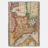 アンティーク古いインスパイア地図(2) スローブランケット (正面縦)