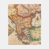 アンティーク古いインスパイア地図(2) フリースブランケット (正面)