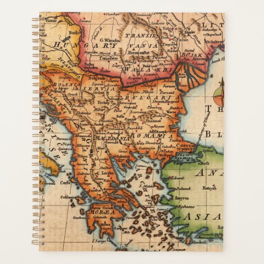 アンティーク古いインスパイア地図(2) プランナー手帳 (正面)