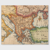 アンティーク古いインスパイア地図(2) ラッピングペーパー (フラット)